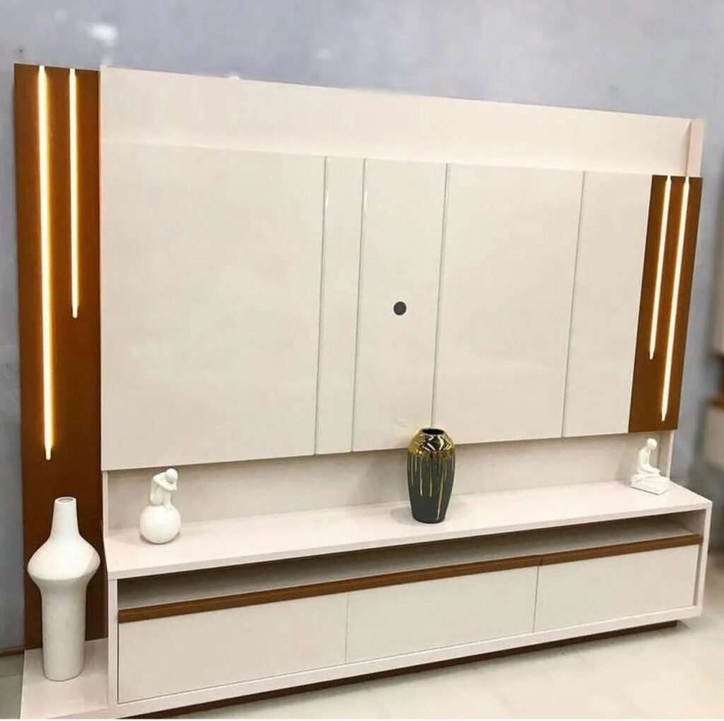 Home Theater até 75″ Montane Off White/Cinamono – HB MÓVEIS - Imagem 2