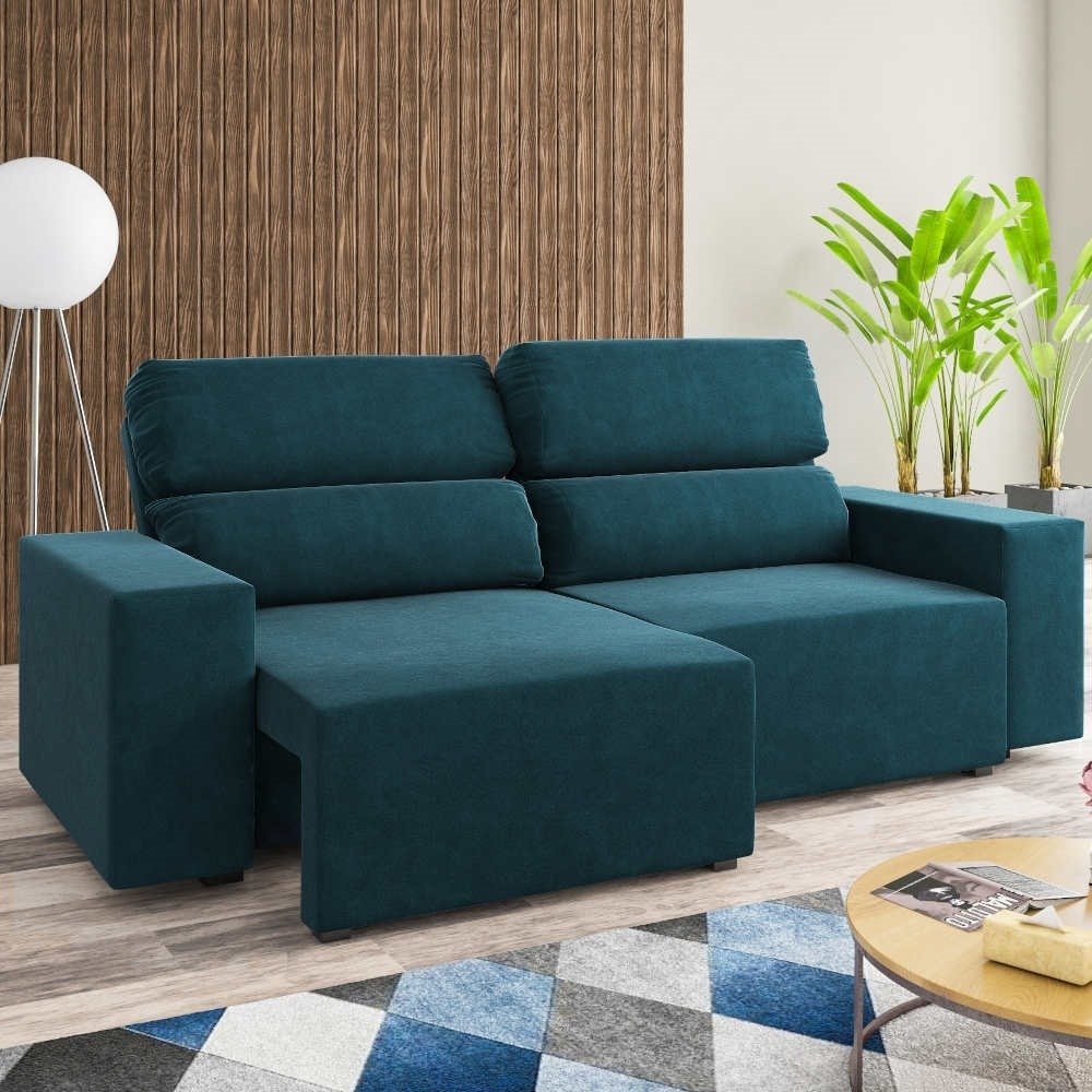 Estofado Retrátil Reclinável Caique 200, Tecido, Veludo - Imagem 3