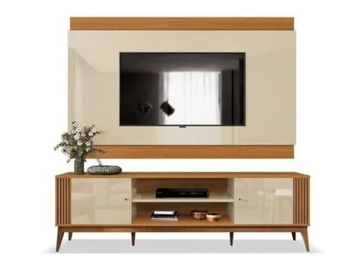 Rack Com Painel Legacy 2.0 75″ – Off White/Cedro - Imagem 2