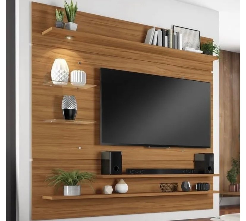 Painel para TV de 60 Polegadas 5 Prateleira Led NT1010 Notável Móveis - Imagem 2