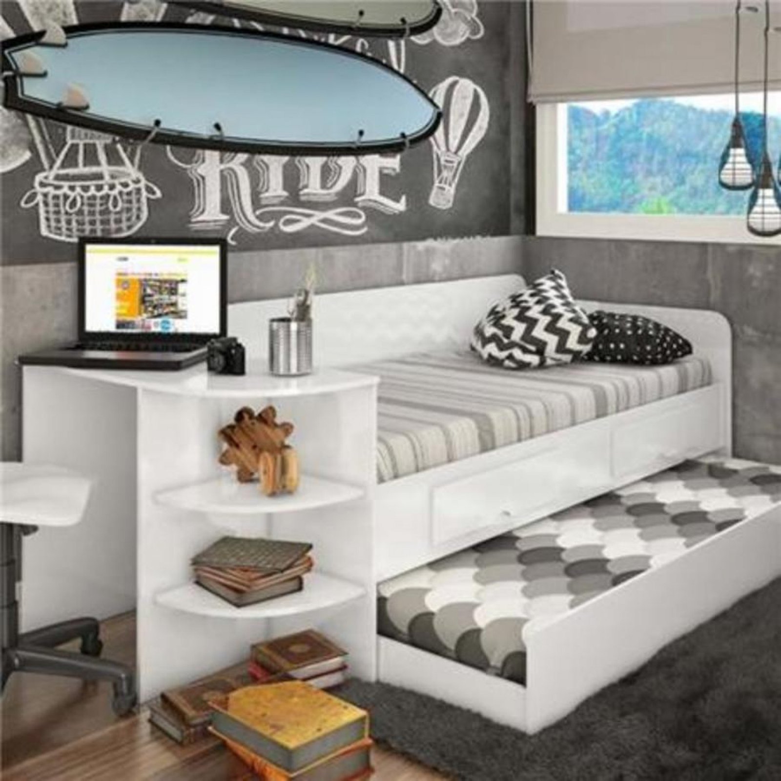 Sofá Cama Helena com Escrivaninha – Cimol