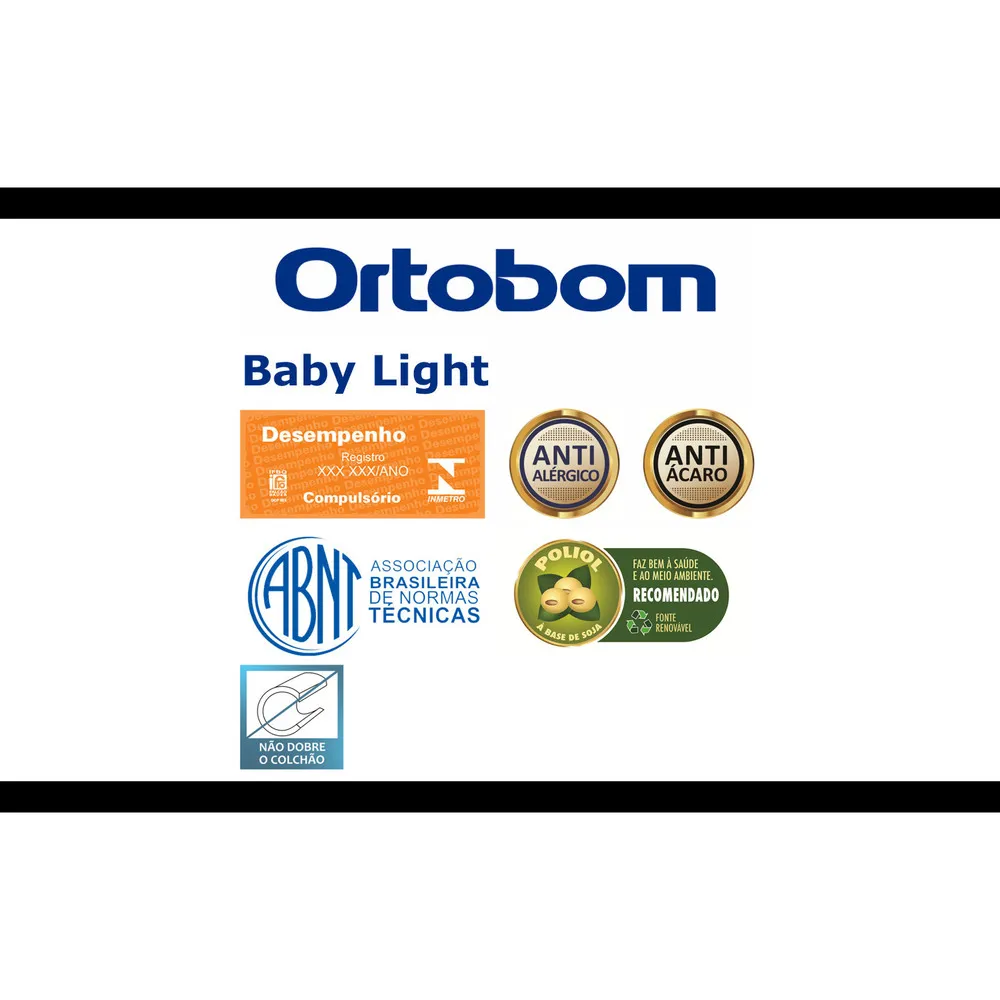 Colchão Baby Light D18 (70x130x12) - Espuma D18 Selada, Antialérgico E Antiácaro Ortobom - Imagem 2