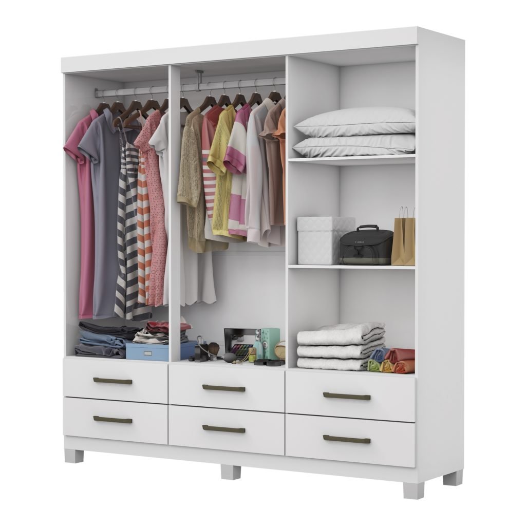 Guarda Roupa Casal Dallas – 6 Portas – Branco - Imagem 3