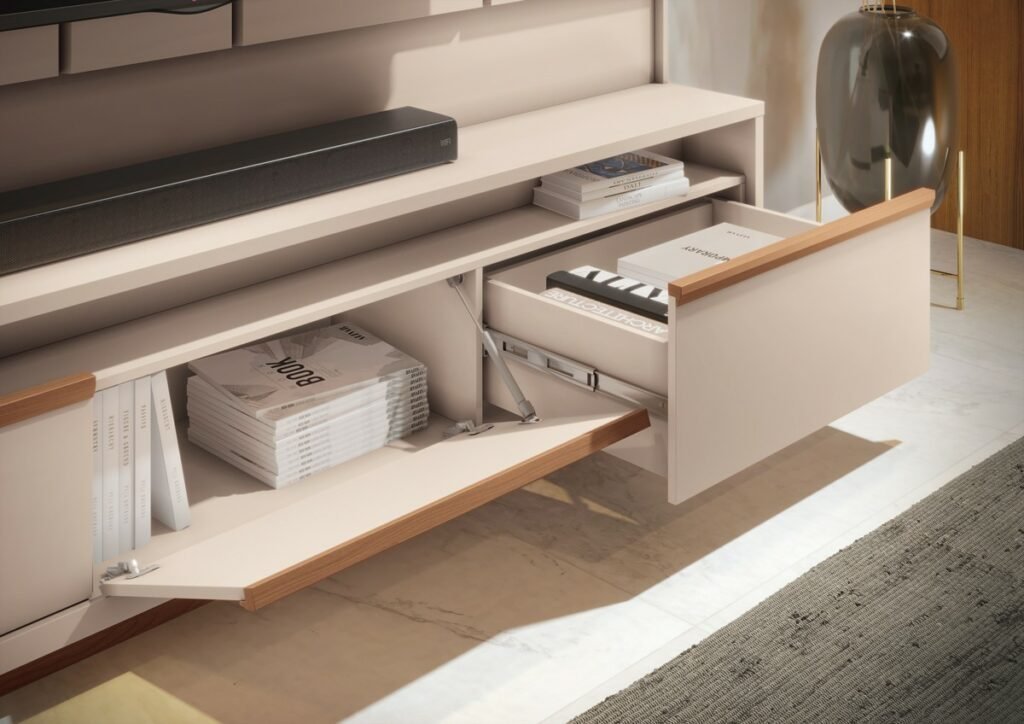 Home Theater até 75″ Montane Off White/Cinamono – HB MÓVEIS - Imagem 4