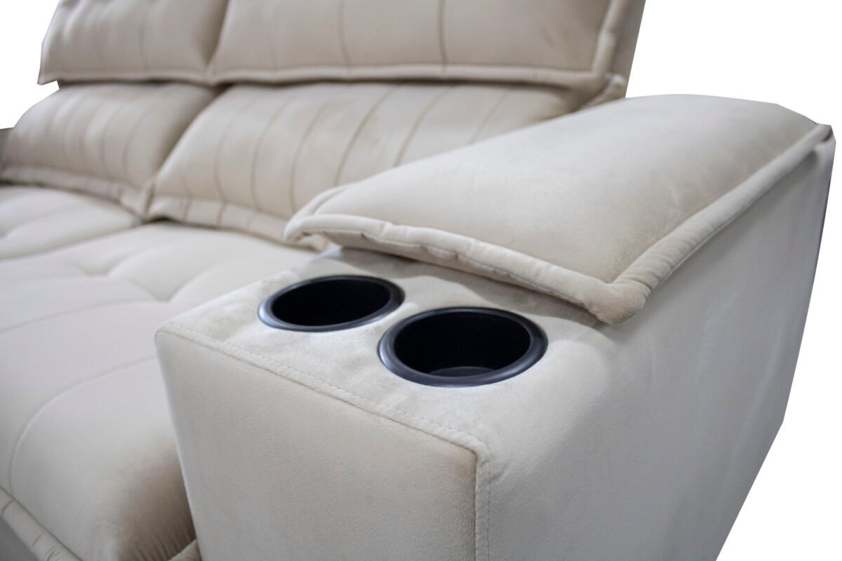 Sofá Venice 3 Lugares Retrátil E Reclinável 208cm Tecido Veludo - Imagem 2