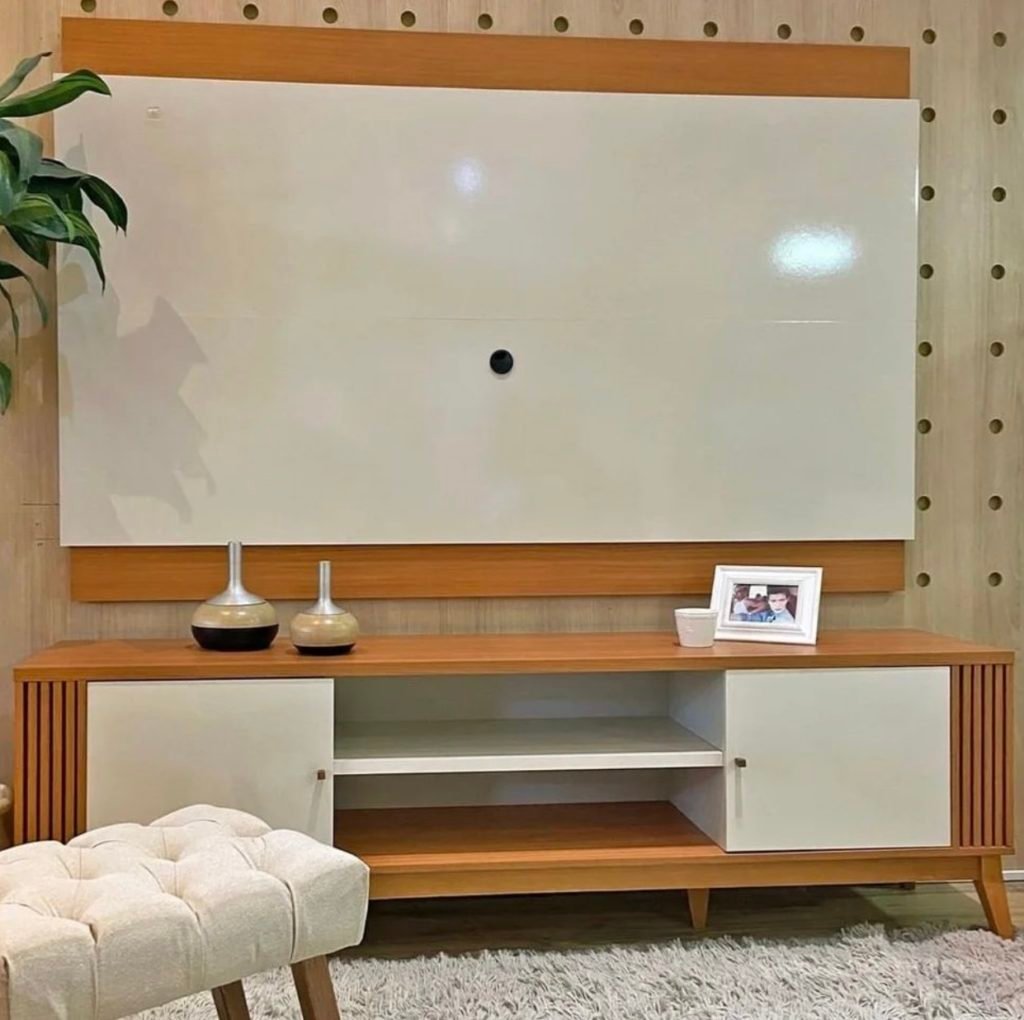 Rack Com Painel Legacy 2.0 75″ – Off White/Cedro