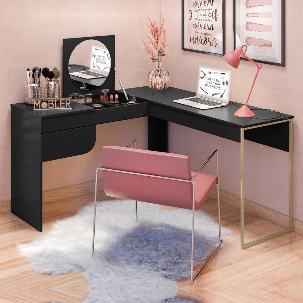 Escrivaninha de Canto com Penteadeira Luna