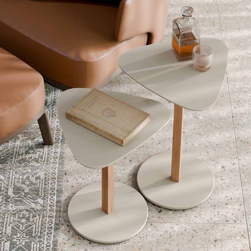 Conjunto Mezanino Paris Mesa de Apoio + Mesa Lateral Off White/Nature Tebarrot