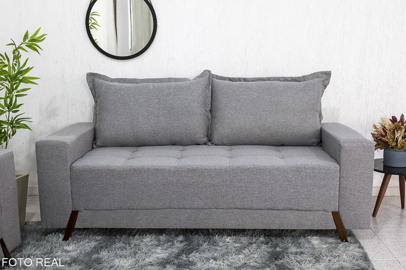 Sofá 3 e 2 lugares 8100 Linho Cinza 27 - Imagem 7