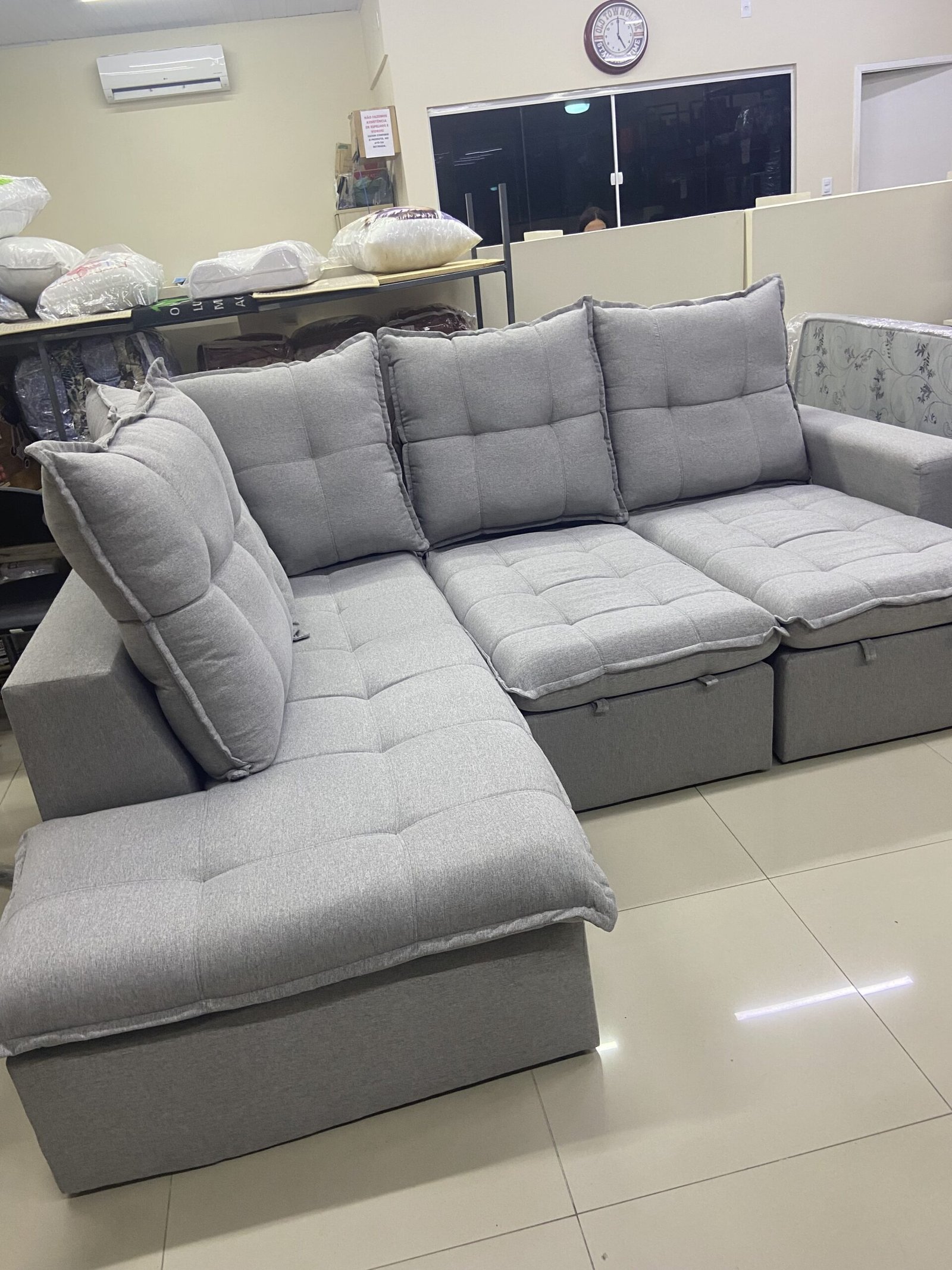 SofáRetrátil Reclinável Colatina 250, Tecido: Linho