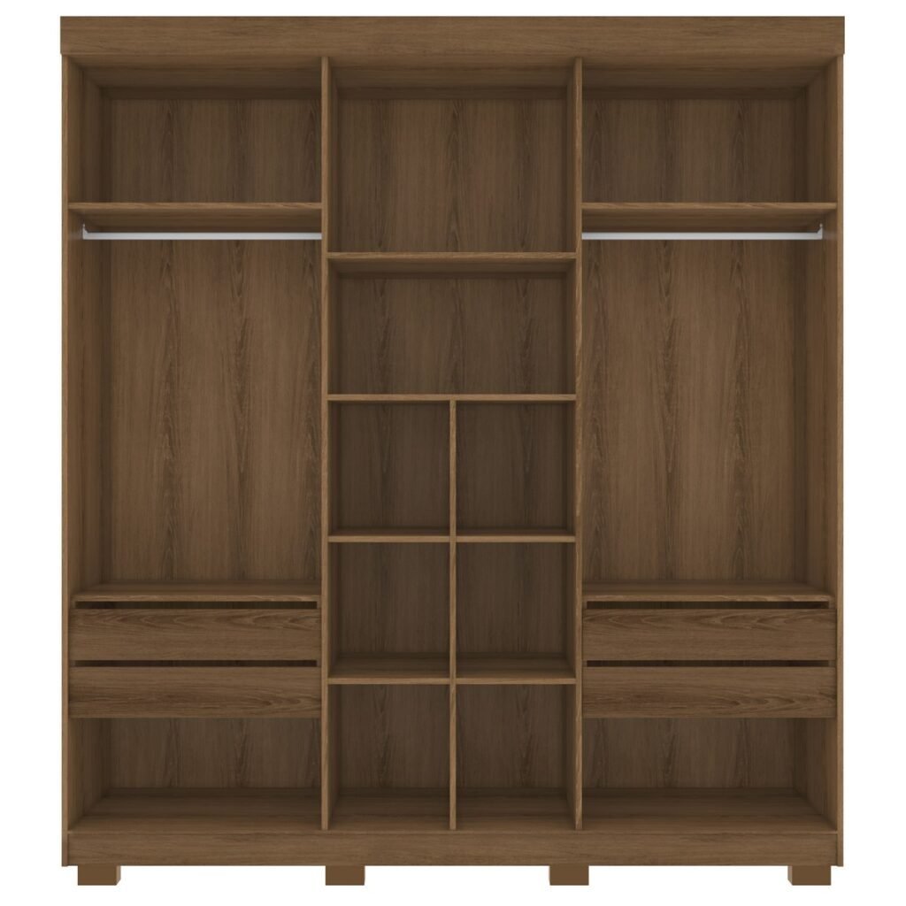 Guarda-Roupa (4 Gavetas) Porto Bello New 2,007 m Mel/Off White – RUD RACK - Imagem 2