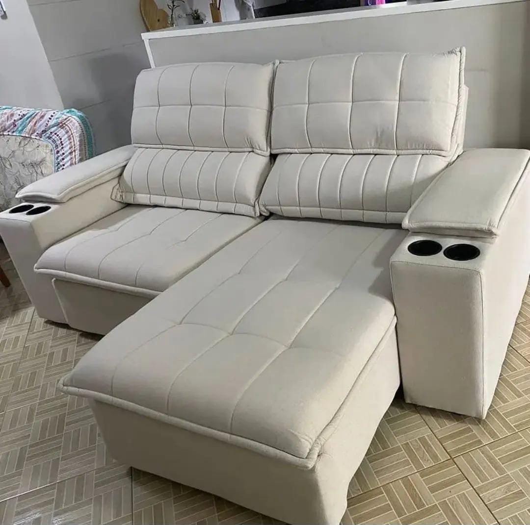 Sofá Venice 3 Lugares Retrátil E Reclinável 208cm Tecido Veludo