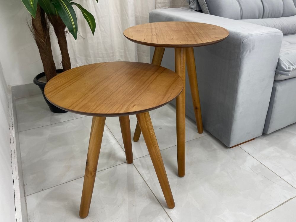 Conjunto de Mesa de Apoio e Centro Sparta – Amadeirada
