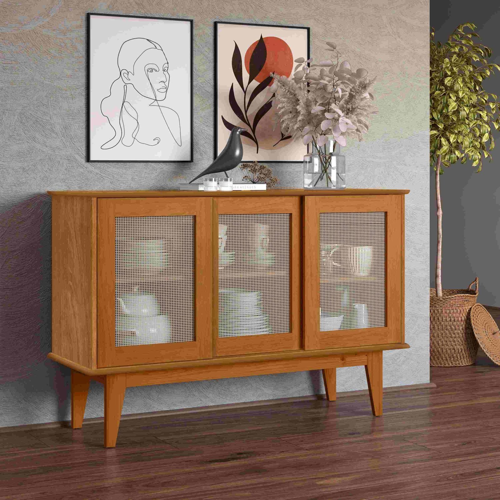 Buffet Detroit 3 Portas, Côr Off White/Nature, da Tebarrot Brasil - Imagem 2