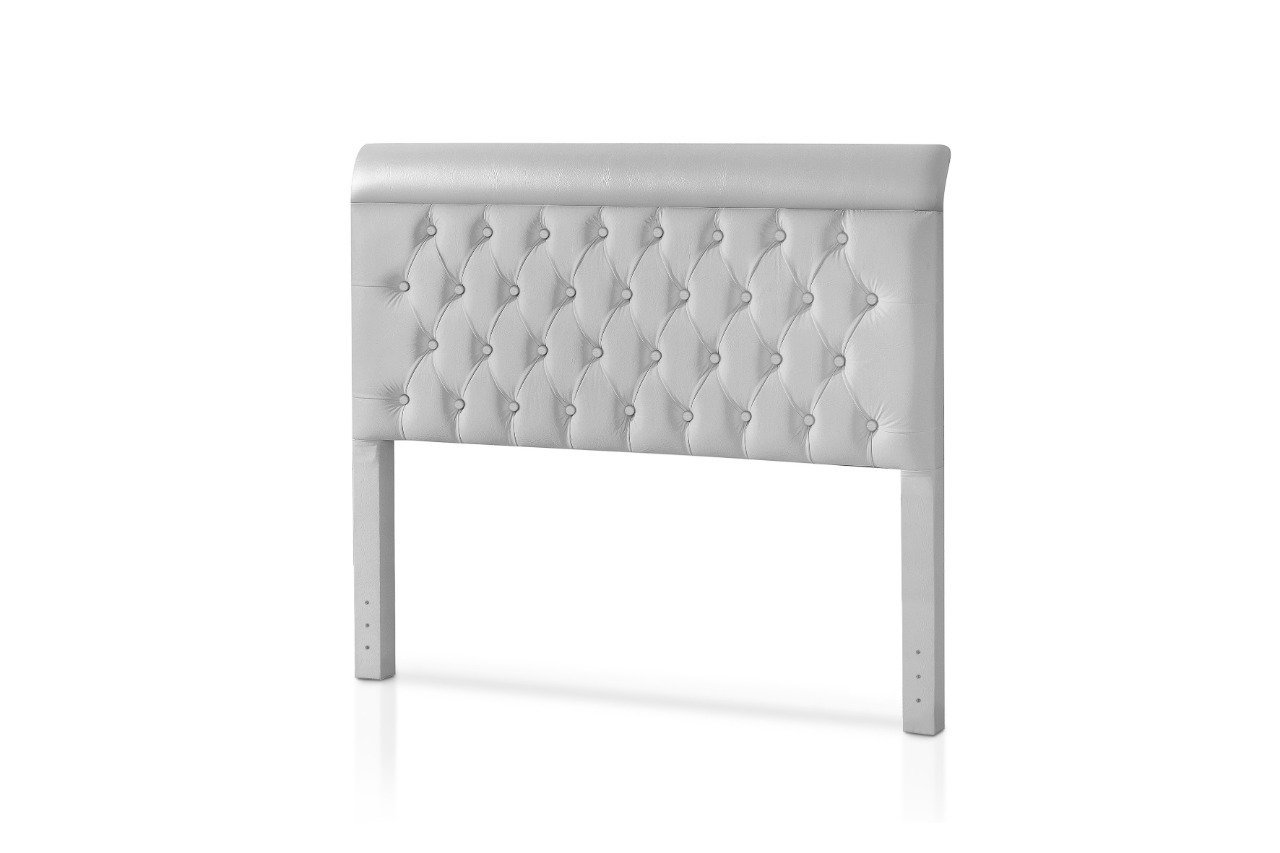 Cabeceira Box Innova 140/160/195 com LED e 2 Mesas de Cabeceira, Côr Castanho/Off White, da Gelius - Imagem 2