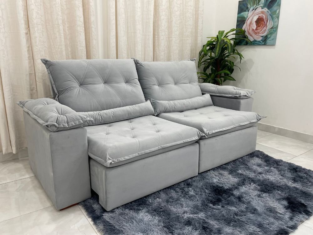 IMPERIO ESTOFADOS – SOFA RETRATIL LAS VEGAS 2,30 PRATA