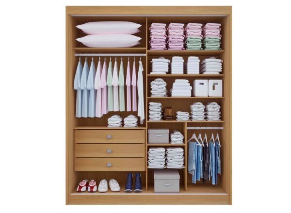 Roupeiro Atenas 2P com Esp BRANCO Ripado D Doro - Imagem 2