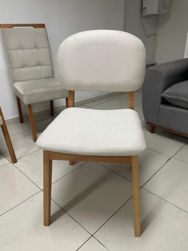 Mesa Redonda Malva 110 Mel com 4 Cadeiras Gaya Mel/Linho Bege 01 – J SILVA MÓVEIS - Imagem 2