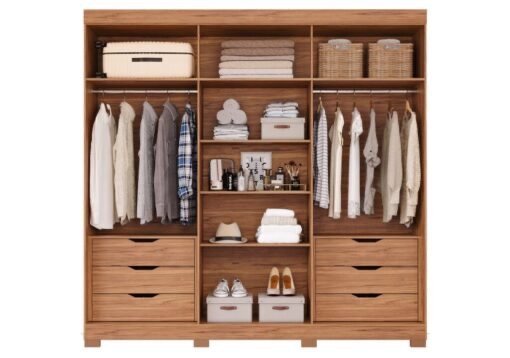 Guarda-Roupa 6 Portas Cecília 2,346 m Cinamono/Off White - Imagem 2