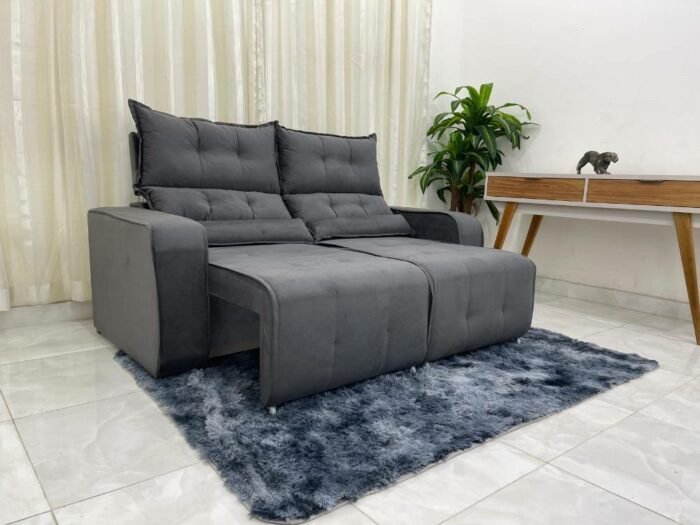 Sofá Retrátil e Reclinável Minas 1.80m – Cinza Veludinho - Imagem 3