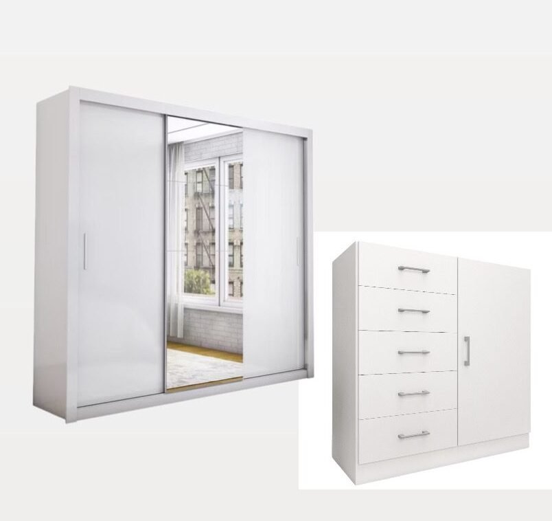 GUARDA ROUPA DUBAI C COMODA MIAMI BRANCA