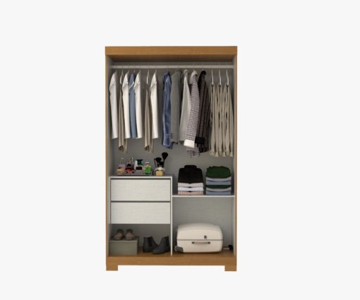 Guarda-Roupa 2 Portas Samira 1,098 m Cinamono/Off White/Cinamono - Imagem 2