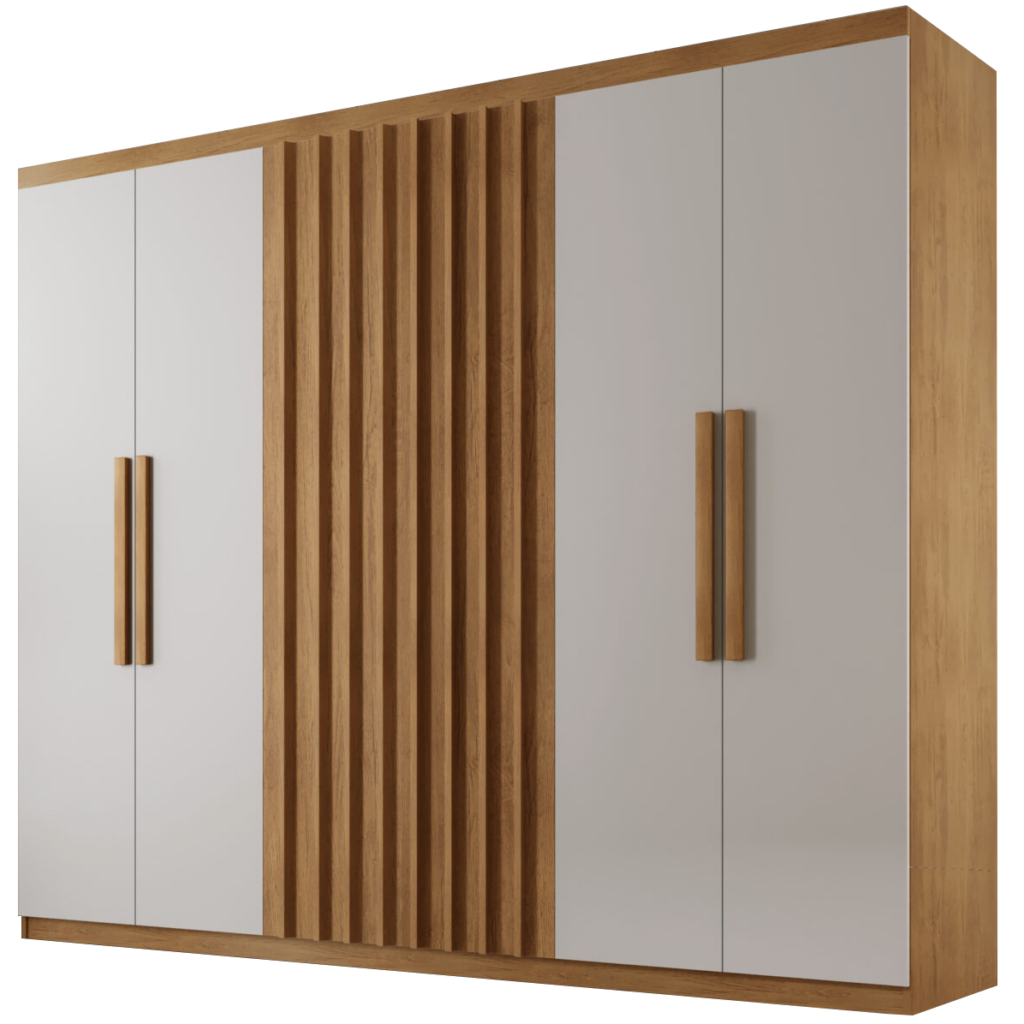 Guarda-Roupa 6 Portas Cairo 1,80 m Naturale/Off White