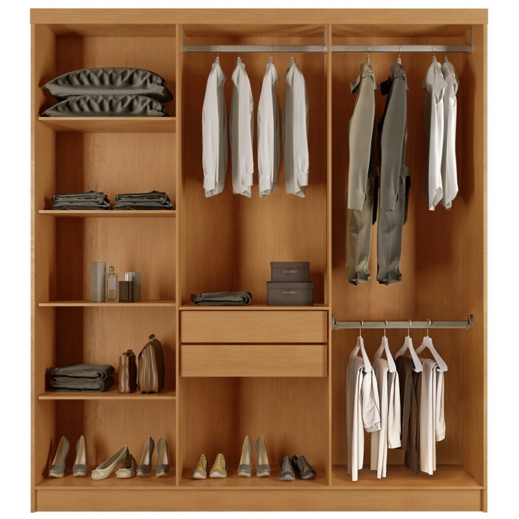 Guarda-Roupa 6 Portas Cairo 1,80 m Naturale/Off White - Imagem 2