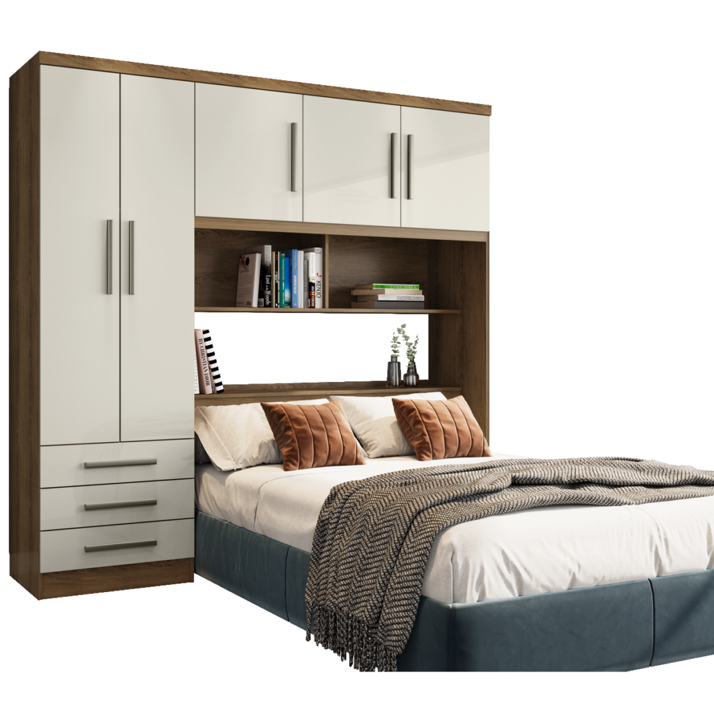 Guarda-Roupa Casal México 2,05 m Mel/Off White