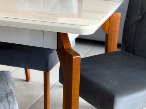 Mesa de Jantar Abeille 1.14×0.93 c/ 4 Cadeiras Jasmim - Imagem 2